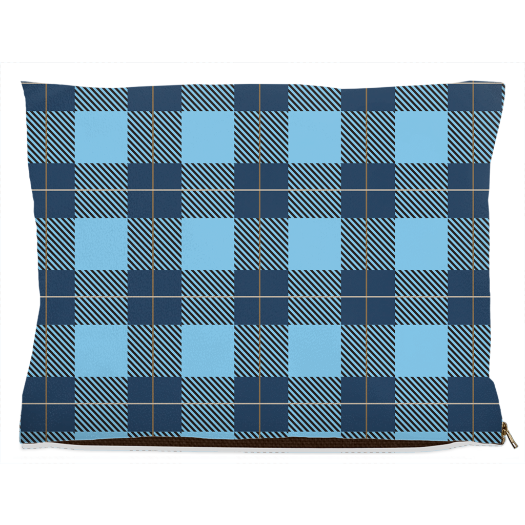 Plaid Blue Dog Bed-3