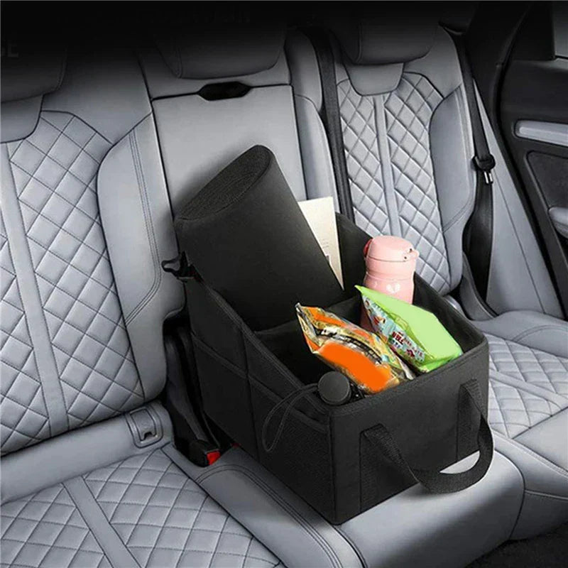High-Capacity Car Trunk Storage Organizer Box Black-2