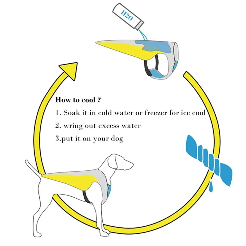 Summer Dog Cooling Vest Harness Reflective-3